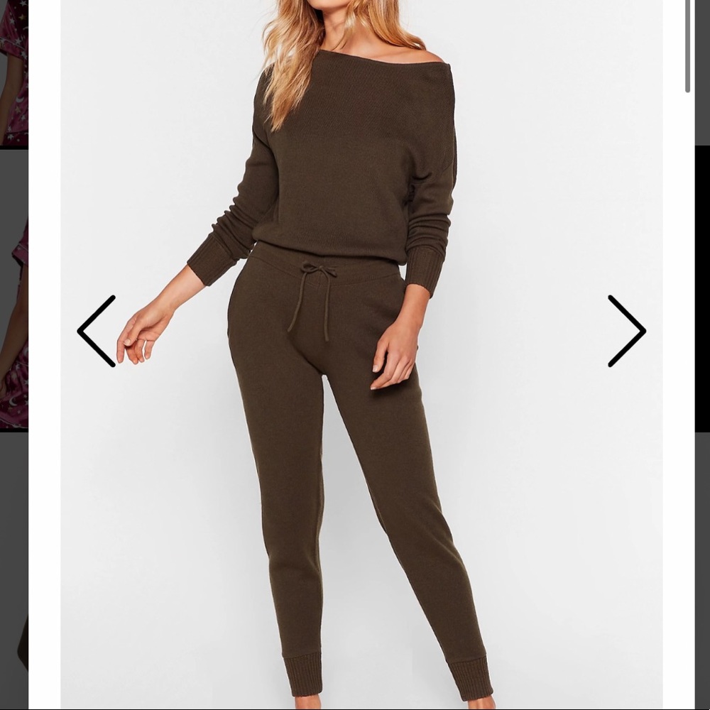 Ribbed knit sweater and jogger set Nasty Gal